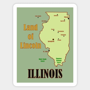 Illinois State Map Magnet